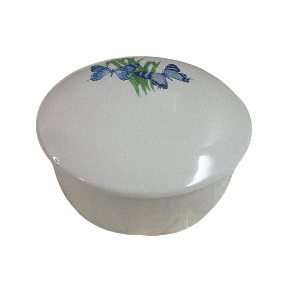 FTD Inc Collectible Blue Butterfly Accented Trinket Powder Dish Blue Butterflies